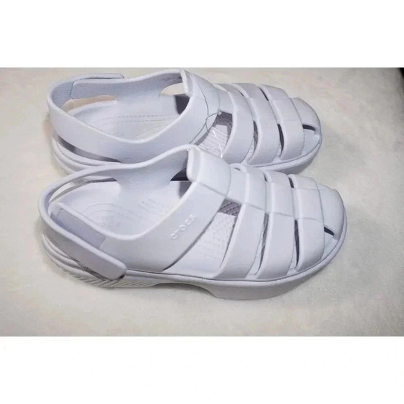 CROCS NWT Stomp Fisherman Sandals Platform Dreamscape purple 6 womens - Picture 5 of 10